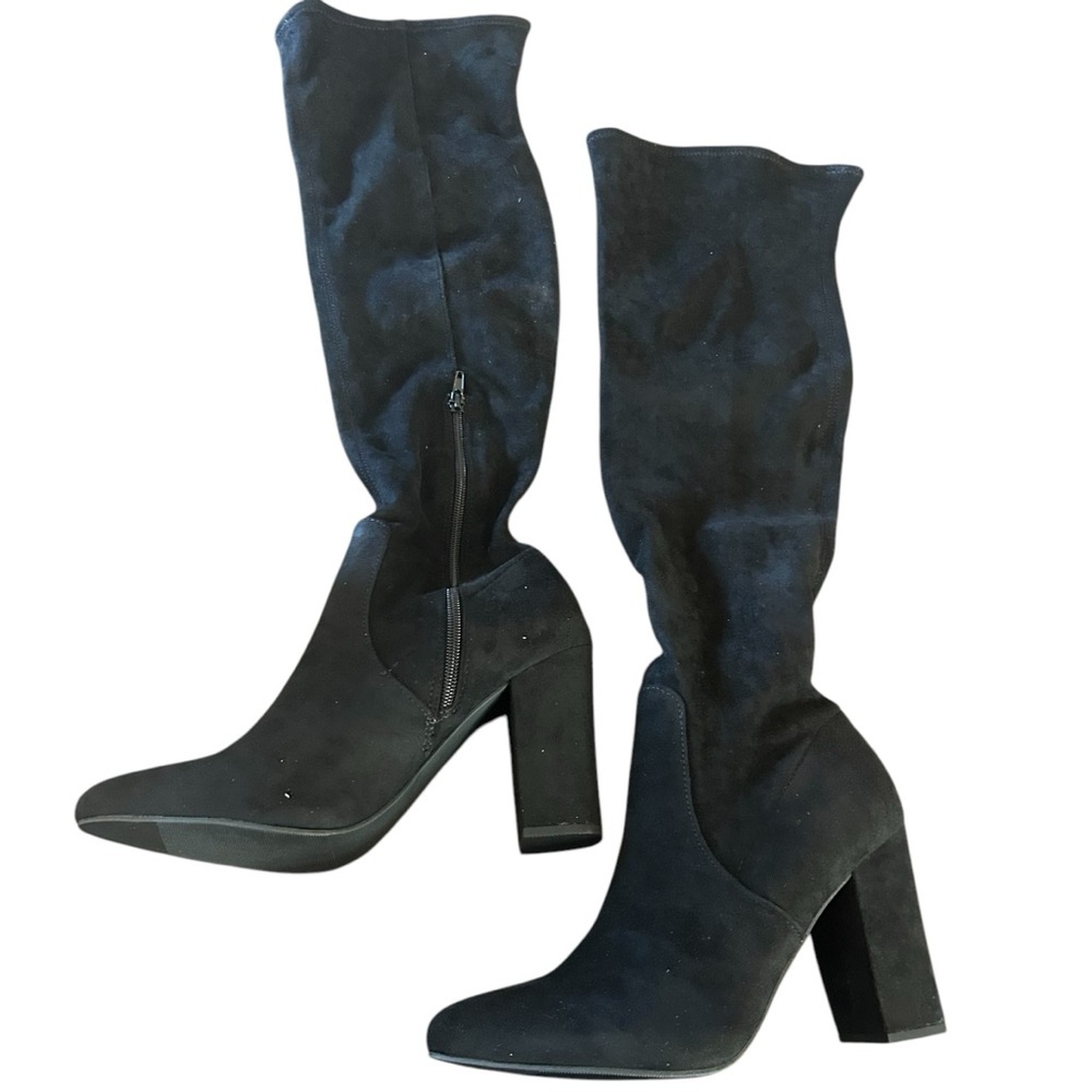 Wild Pair Bravy Microsuede Block Heel Over-The-Knee Boots Size 6